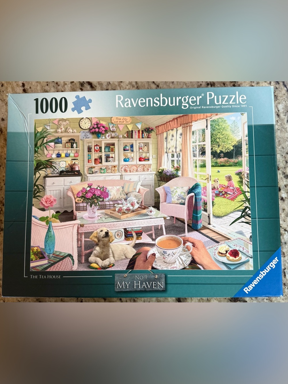 Ravensburger My Haven Tea House Puzzle - Teal, Pink, Green